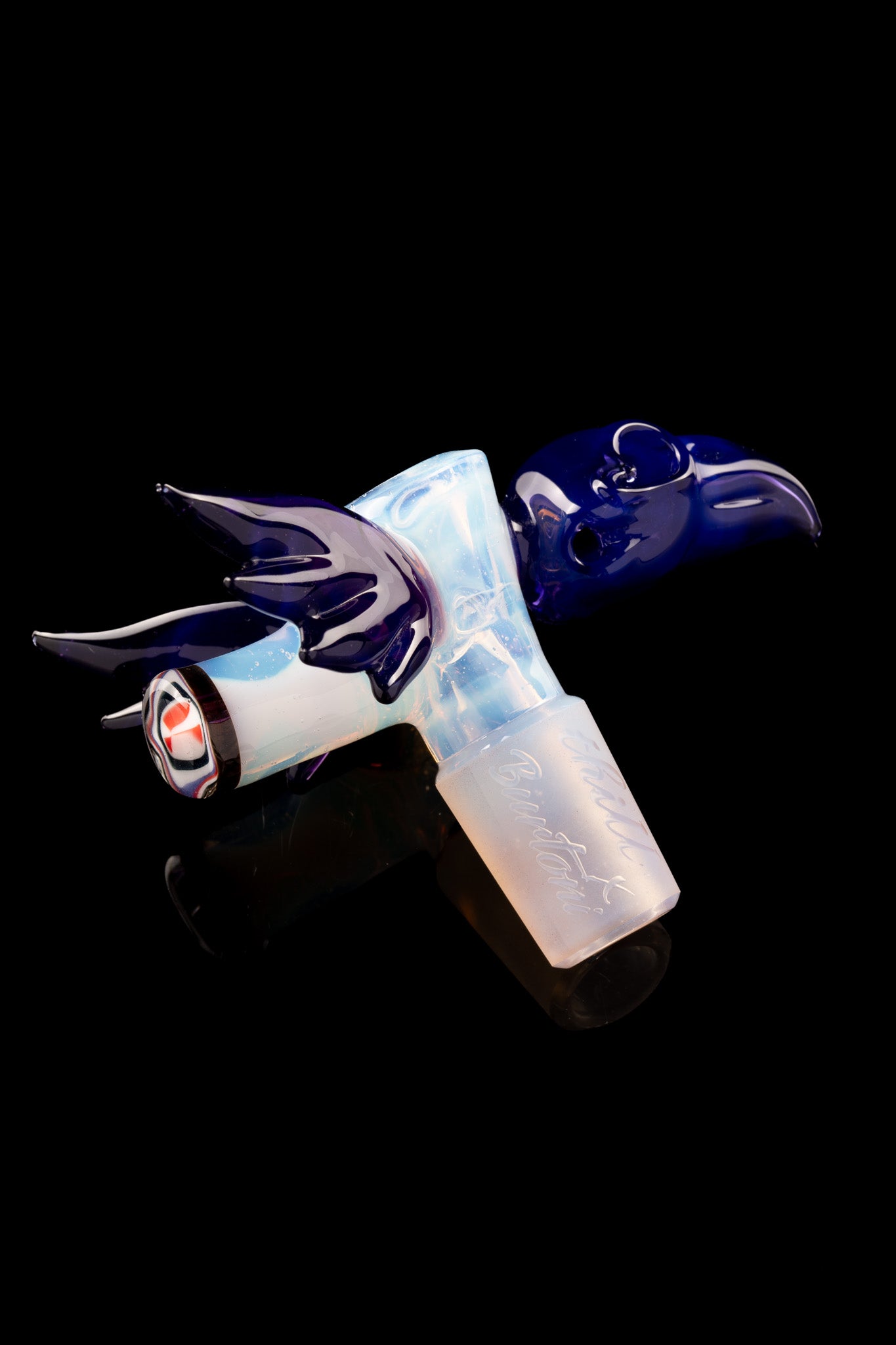 Thill Glassworks X Burtoni - 18mm 4-Hole Collab Skull w/Wings Slide