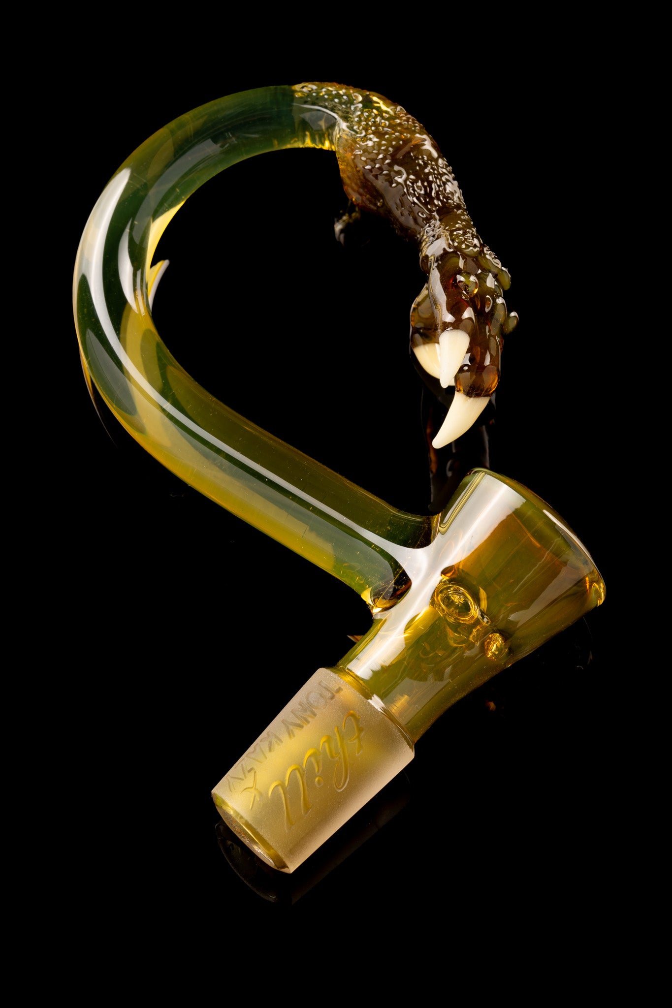 Thill Glassworks X Tony Kazy - 18mm 4-Hole Collab Textured Dragon Hand Slide