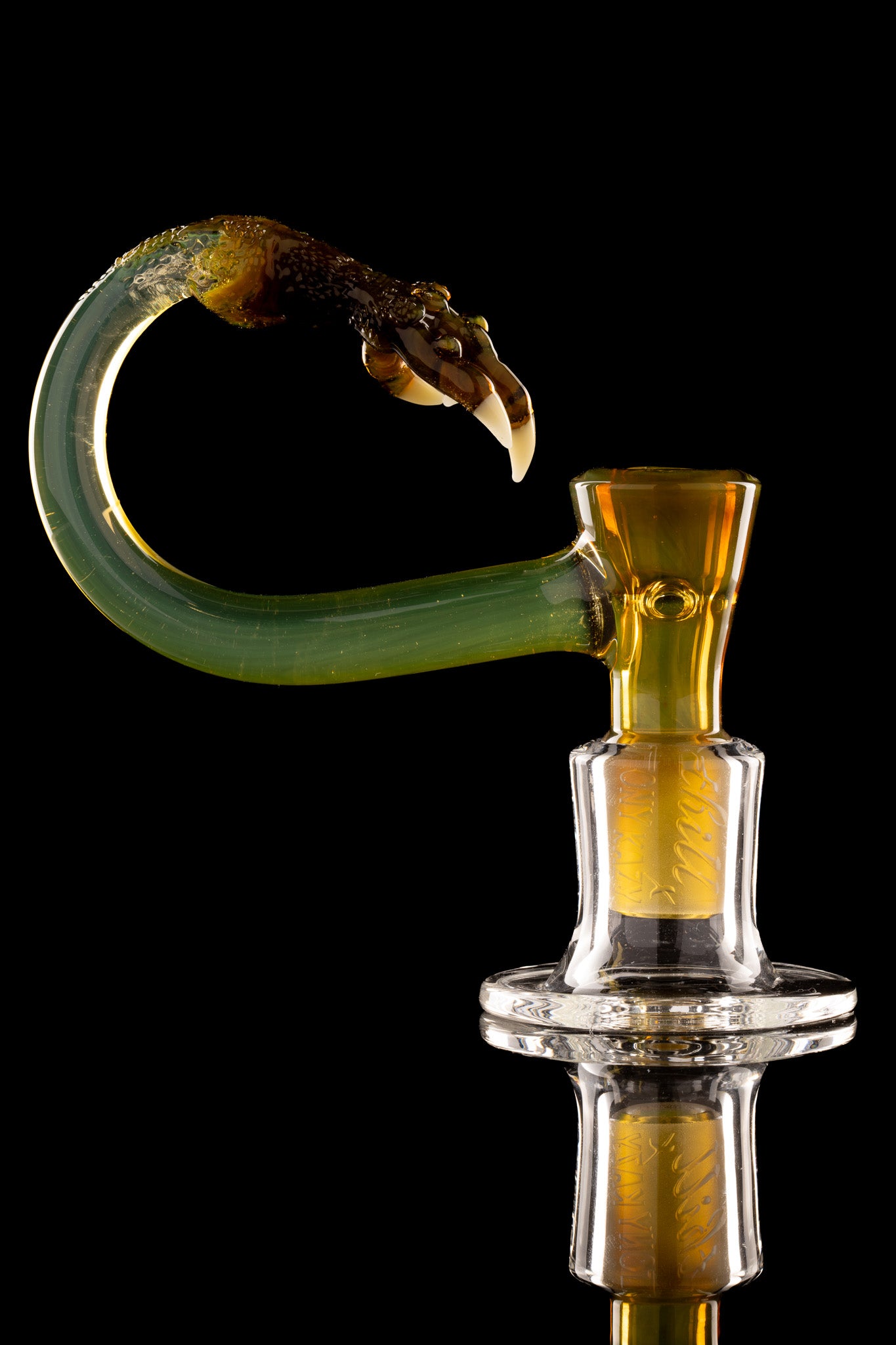 Thill Glassworks X Tony Kazy - 18mm 4-Hole Collab Textured Dragon Hand Slide