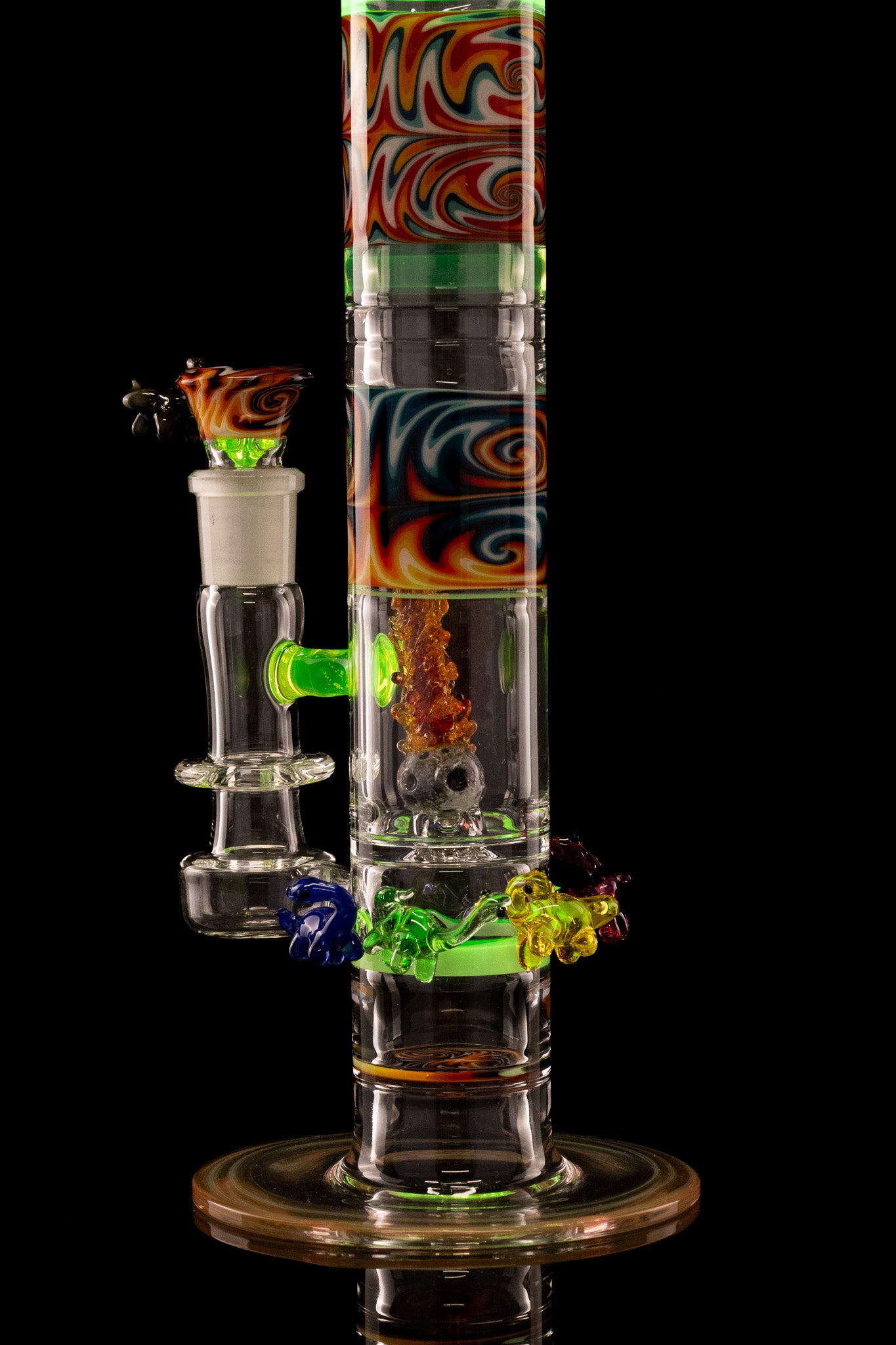 Discobox Glass - 44mm Marble Natty Perc Tube "Dino's Last Dance"