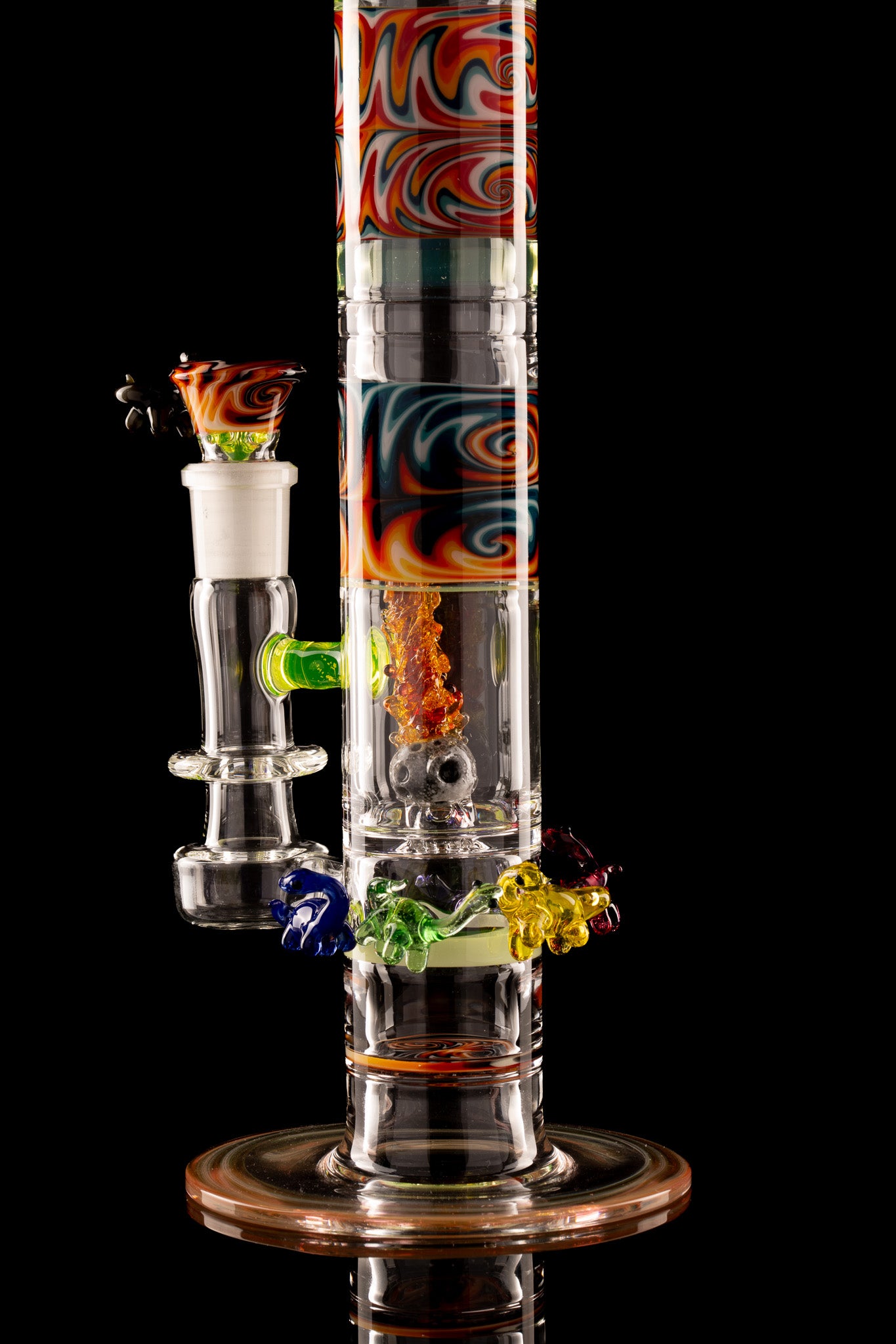 Discobox Glass - 44mm Marble Natty Perc Tube "Dino's Last Dance"