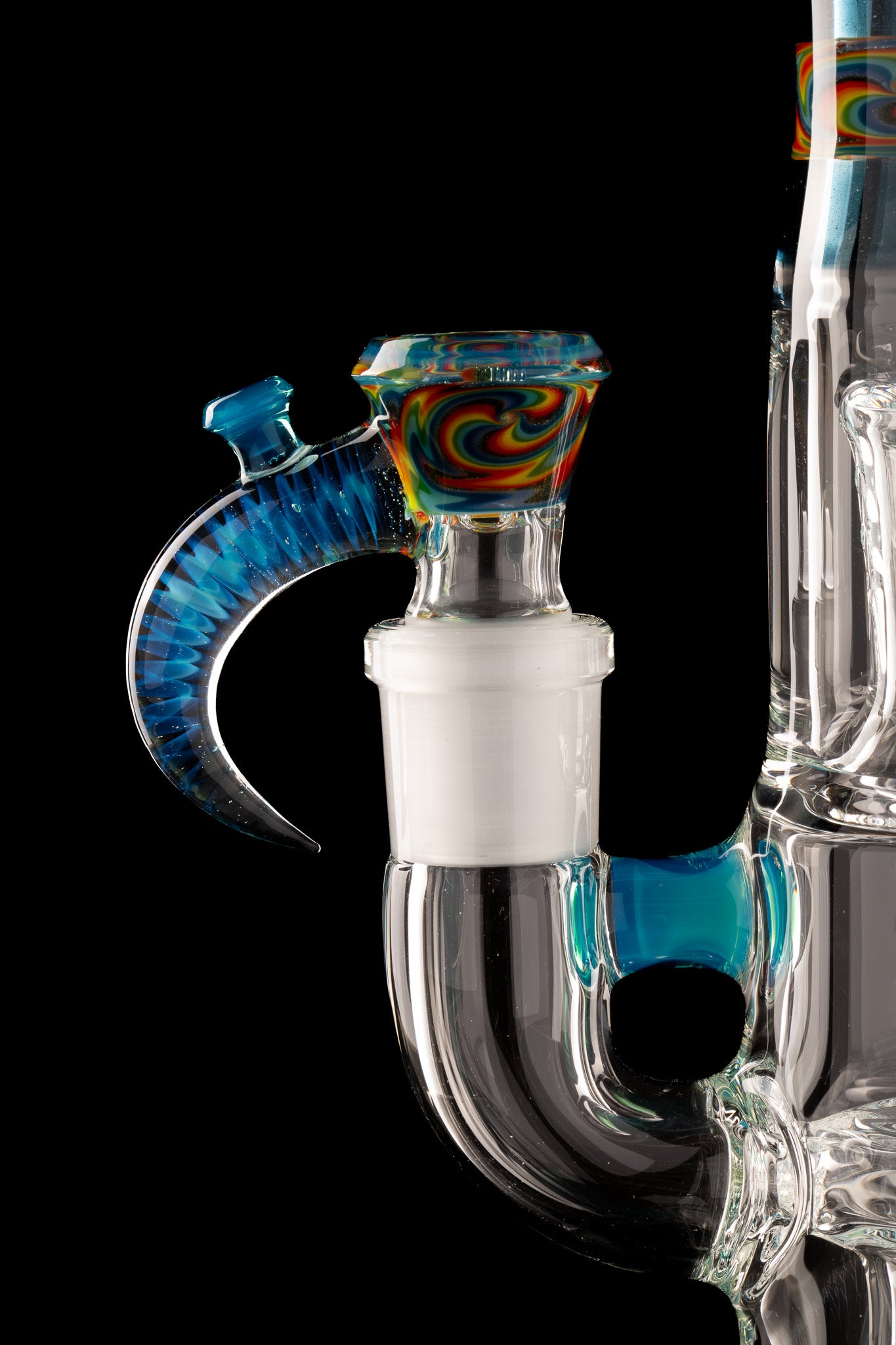Jamms Glass - Double Diamond Perc Tube - Meta Terrania/Blue Stardust Wig Wag Encalmo