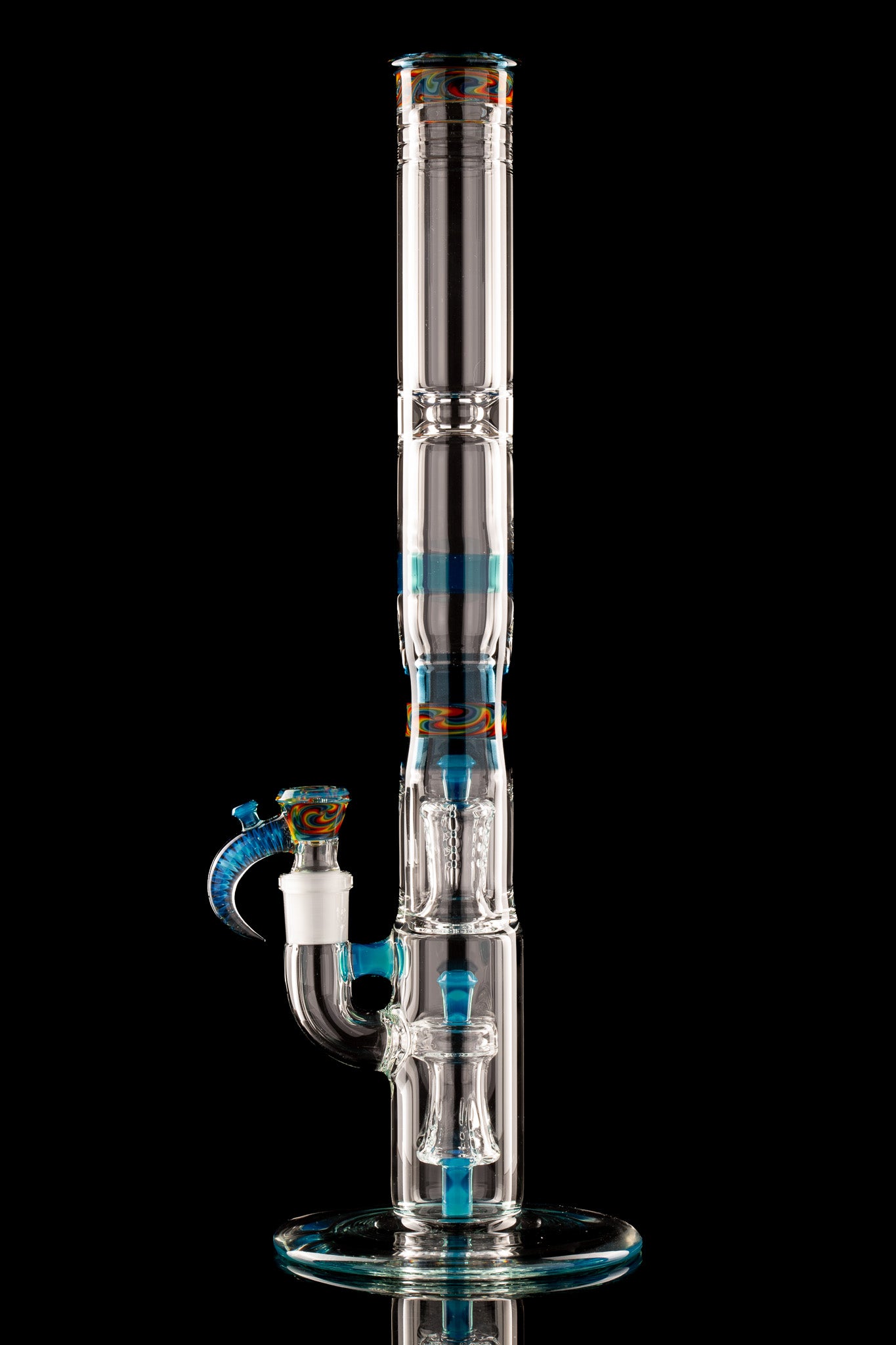 Jamms Glass - Double Diamond Perc Tube - Meta Terrania/Blue Stardust Wig Wag Encalmo