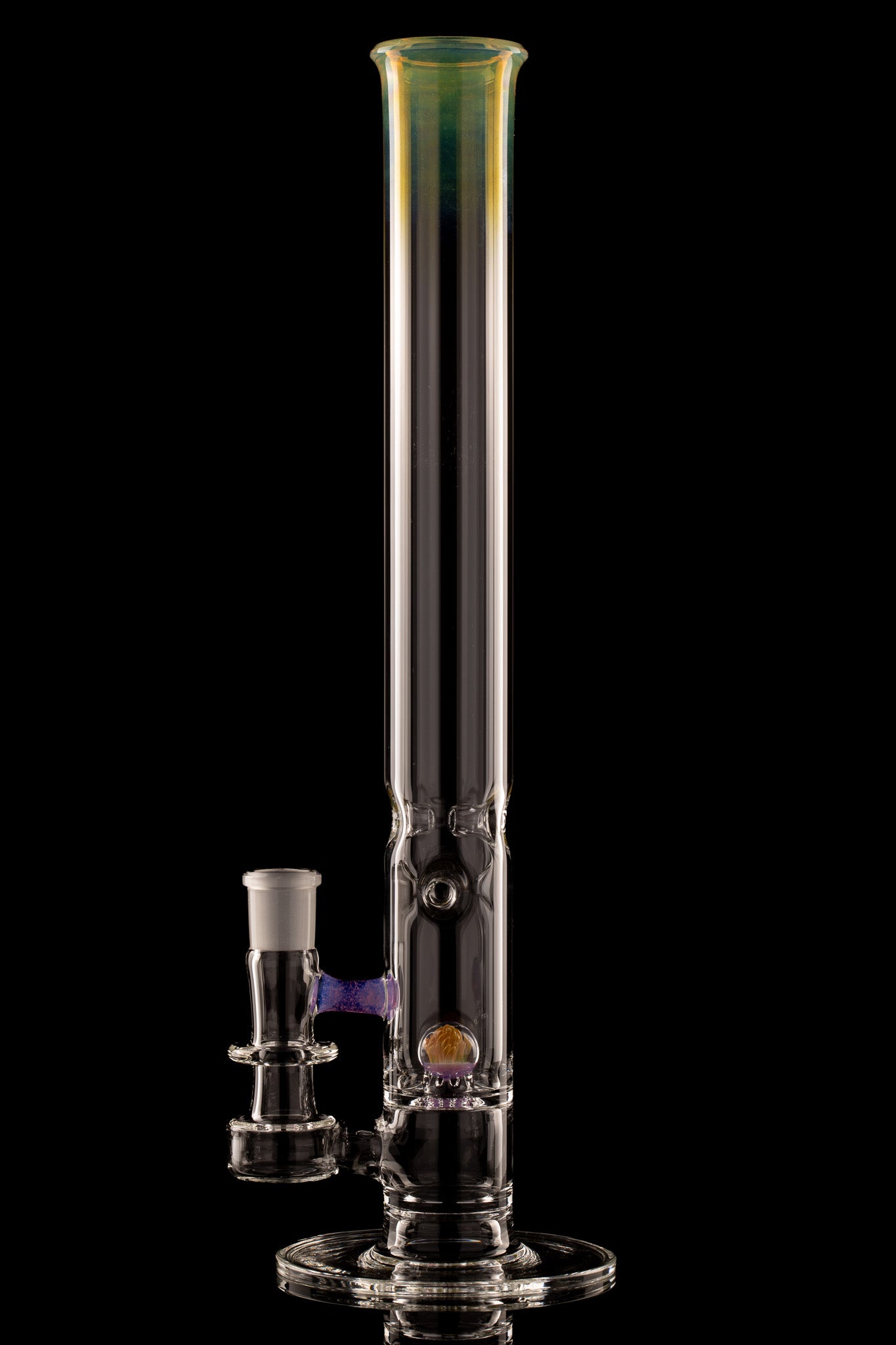 Discobox Glass - 44mm Marble Natty Perc Tube W/ 4 Pinch Splash Guard - 2