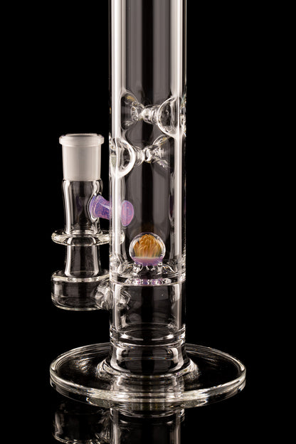 Discobox Glass - 44mm Marble Natty Perc Tube W/ 4 Pinch Splash Guard - 2