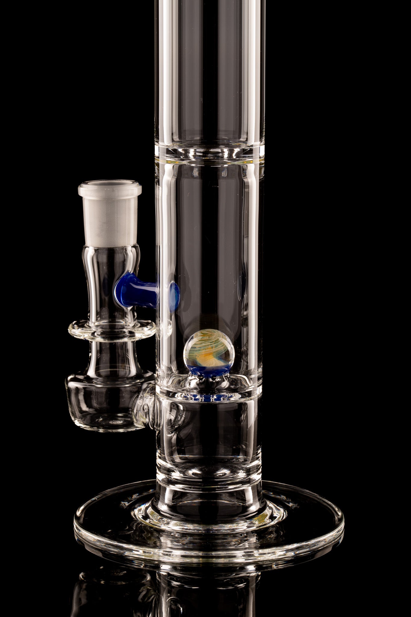 Discobox Glass - 44mm Marble Natty Perc Tube W/ Splash Guard - 2
