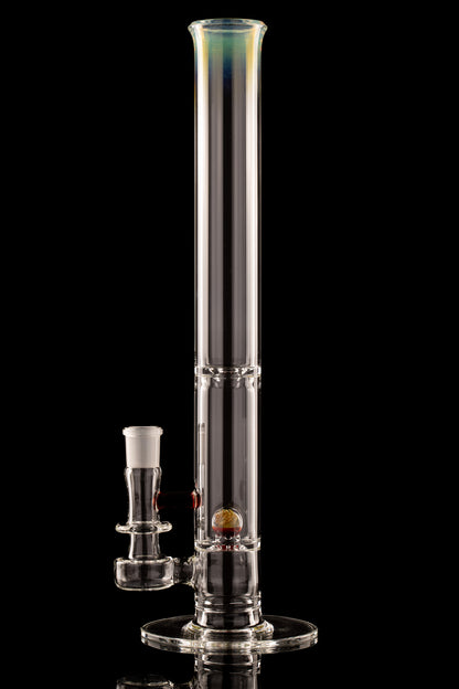 Discobox Glass - 44mm Marble Natty Perc Tube W/ Splash Guard - 3