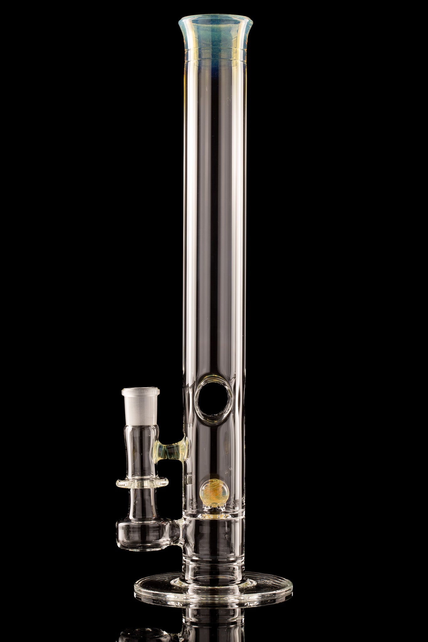 Discobox Glass - 44mm Marble Natty Perc Tube W/ Donut Splash Guard - 2