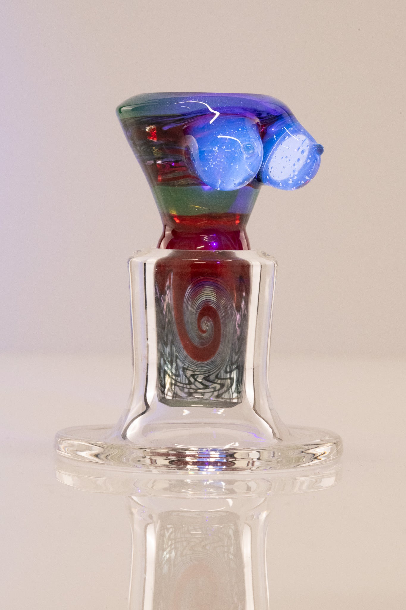 Titz Glass - 18mm 4hole Fully Worked Boob Bowl - 4