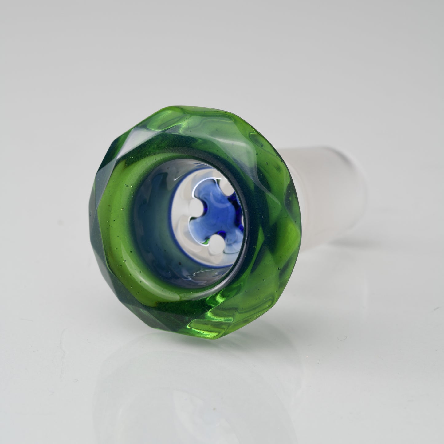 Apix Designs - 18mm 4 Hole Faceted Green Over Blue Satin Slide