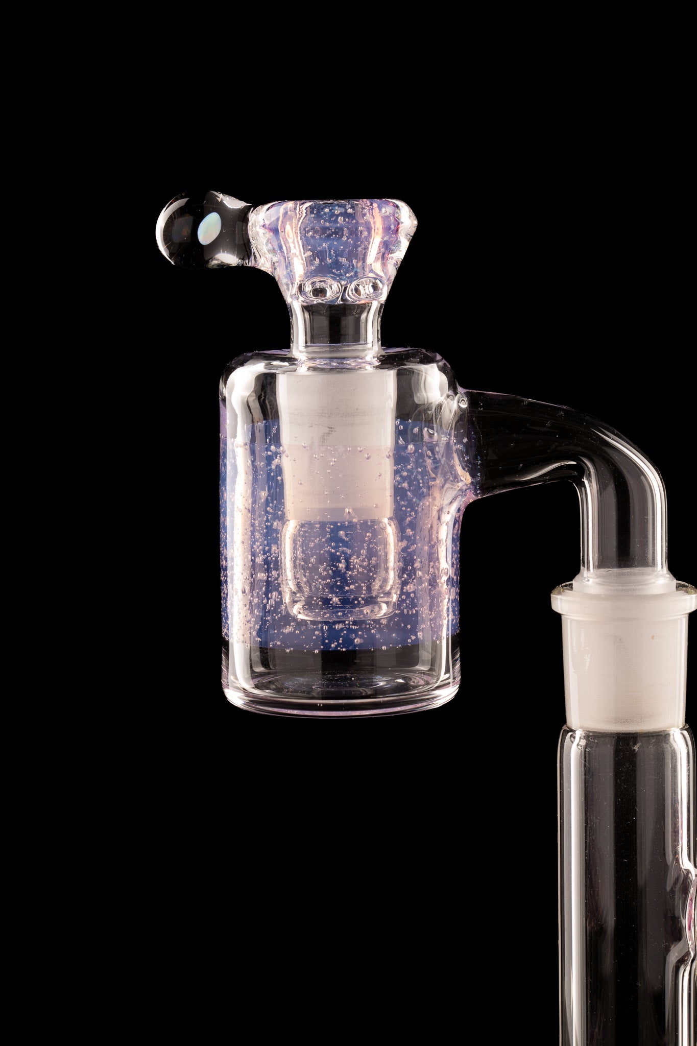 Green Belt Glass - CA Hollow Foot Blooper - Mint and White Crushed Opal over royal jelly over ghost - Matching Ash Catcher,  Bowl, and Poker