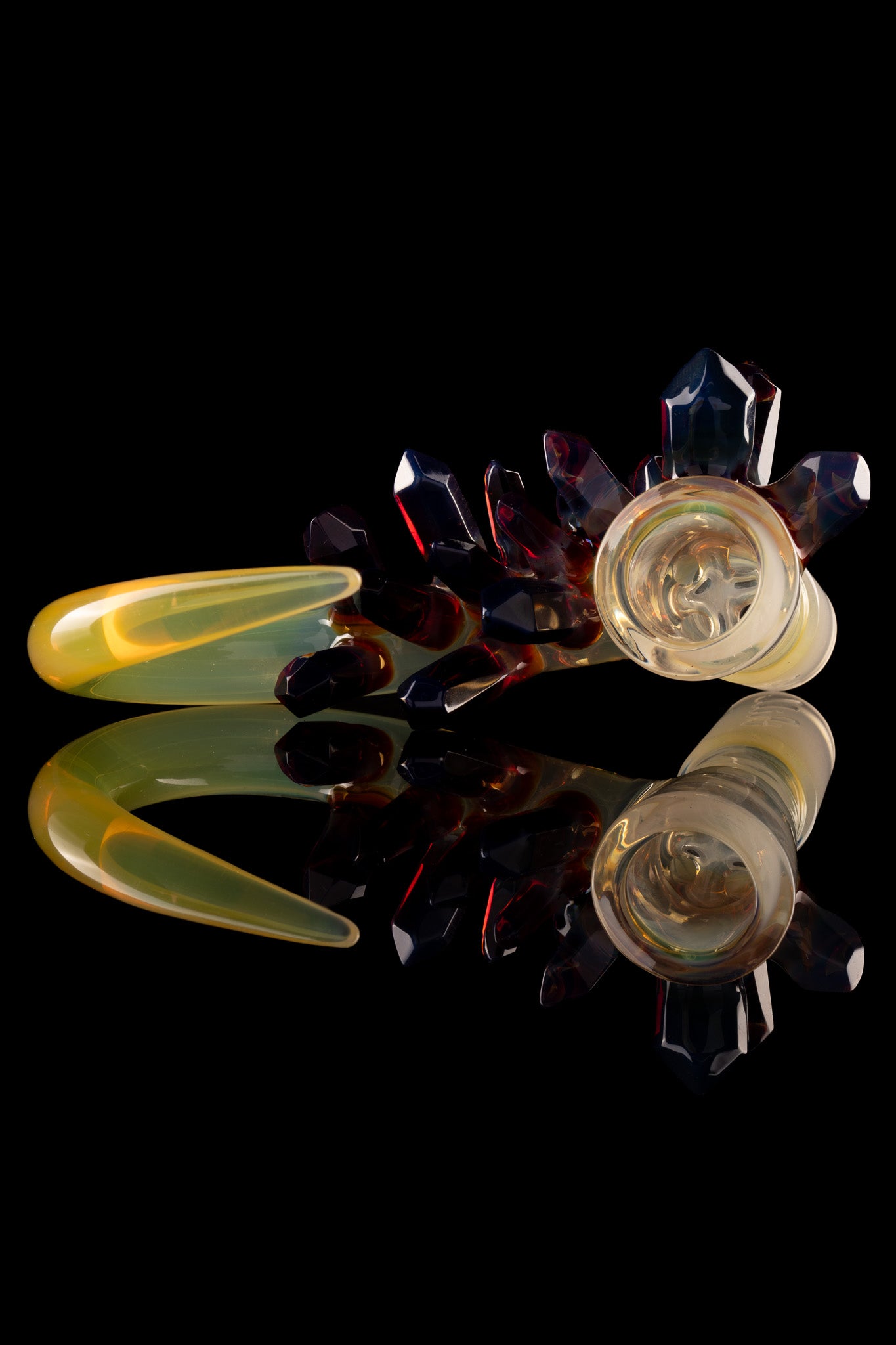 Thill Glassworks - 18mm 4-Hole Amber Purple Crystal Slide