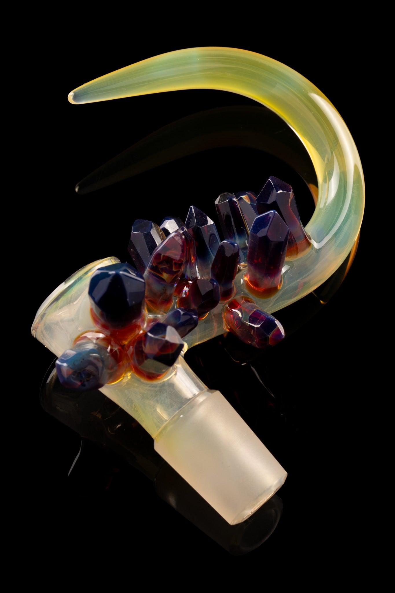 Thill Glassworks - 18mm 4-Hole Amber Purple Crystal Slide
