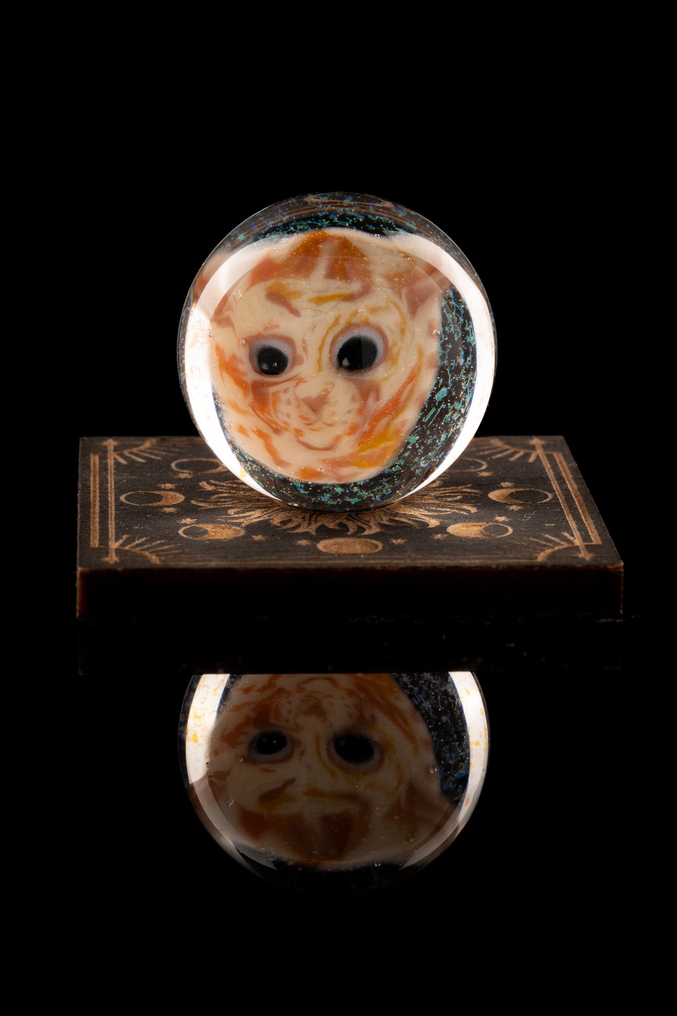Tombstoned Glass -  Orange Cat Dichro Marble