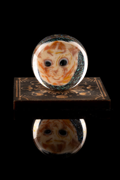 Tombstoned Glass -  Orange Cat Dichro Marble