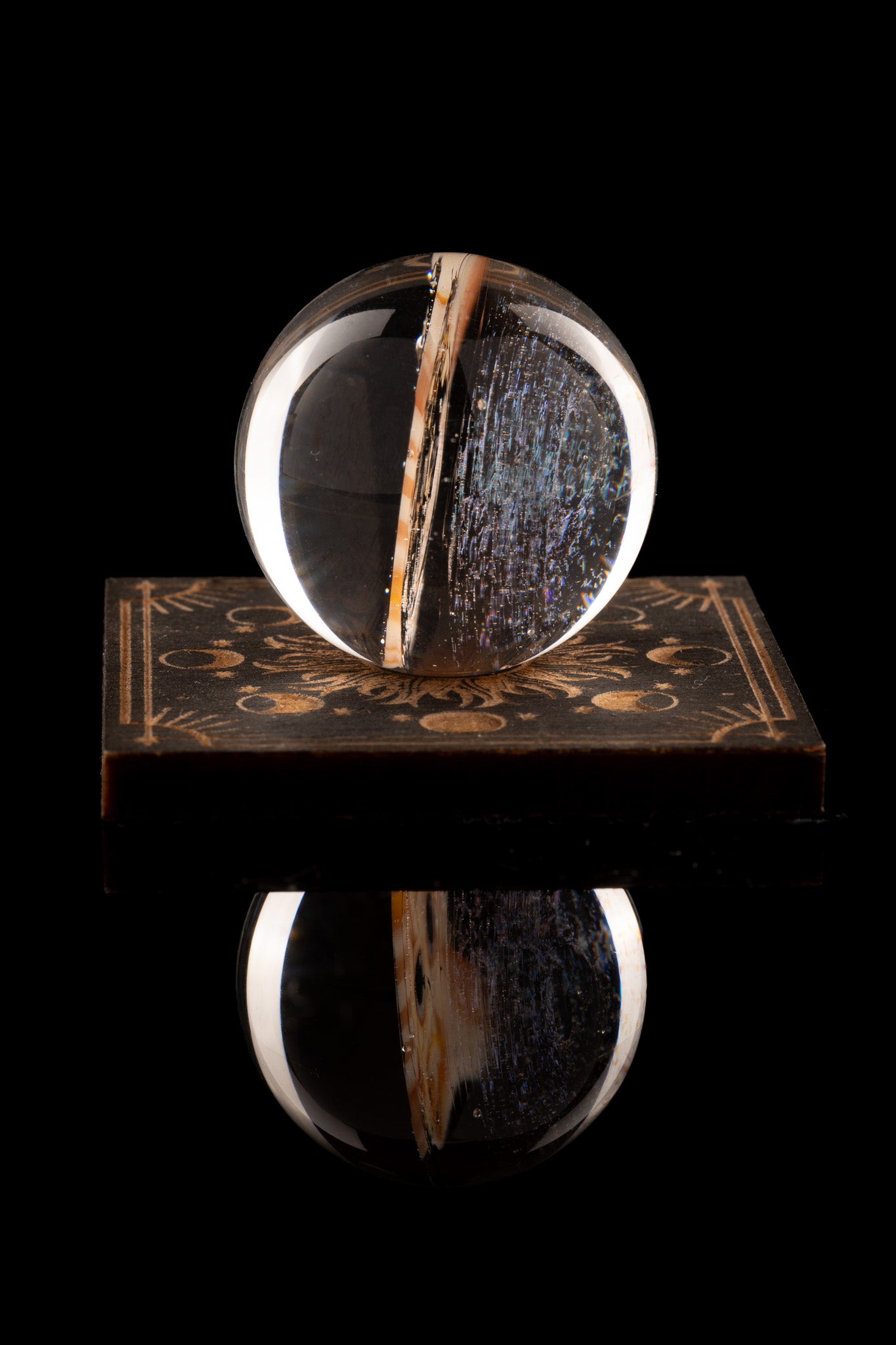 Tombstoned Glass -  Orange Cat Dichro Marble