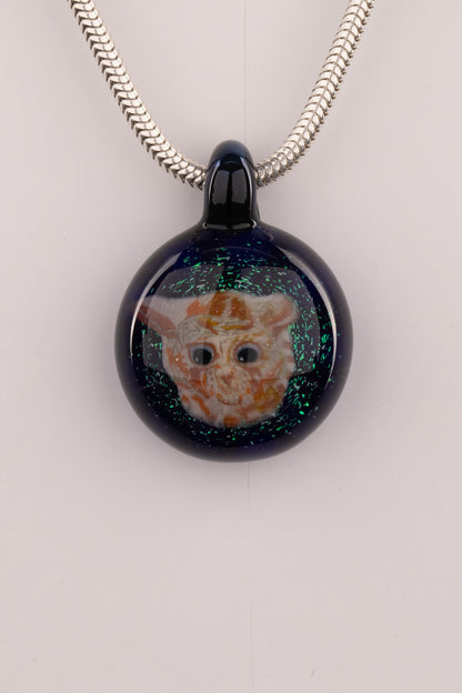 Tombstoned Glass -  Orange Cat Pendant