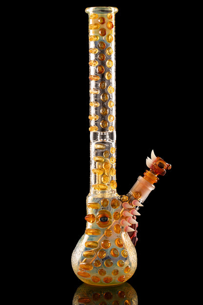 Salt Glass x Governmint Glass - Fully Worked Dome Beaker W/ Dome Perc - Orange