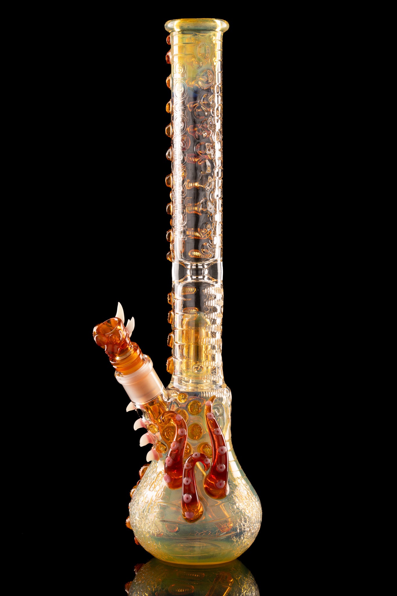 Salt Glass x Governmint Glass - Fully Worked Dome Beaker W/ Dome Perc - Orange