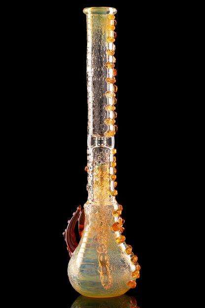 Salt Glass x Governmint Glass - Fully Worked Dome Beaker W/ Dome Perc - Orange