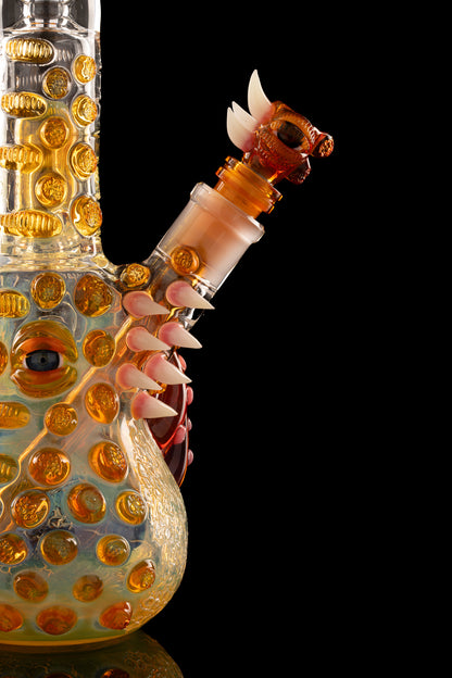 Salt Glass x Governmint Glass - Fully Worked Dome Beaker W/ Dome Perc - Orange