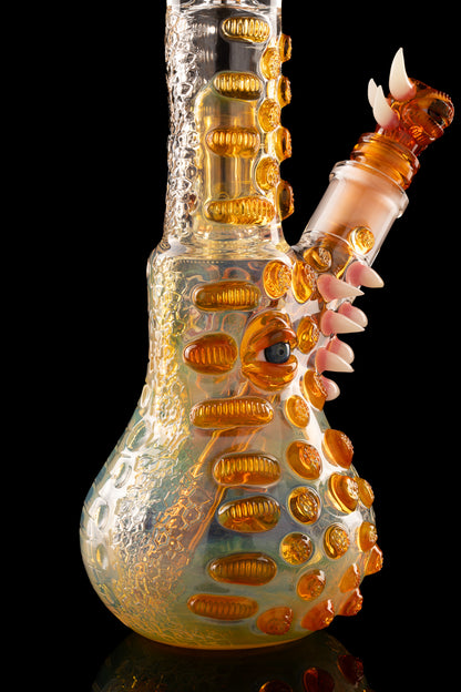 Salt Glass x Governmint Glass - Fully Worked Dome Beaker W/ Dome Perc - Orange