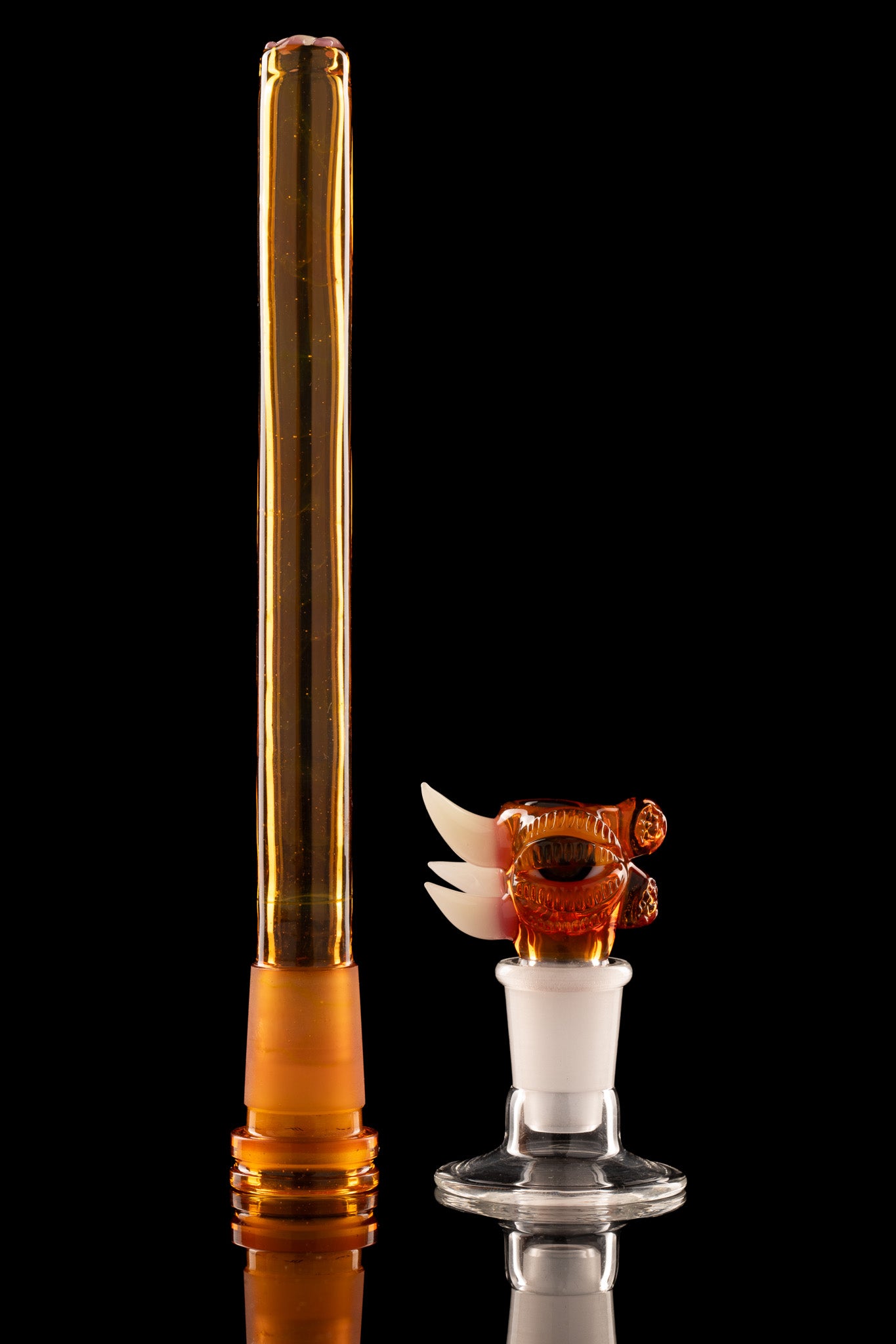 Salt Glass x Governmint Glass - Fully Worked Dome Beaker W/ Dome Perc - Orange