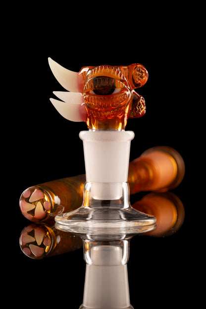 Salt Glass x Governmint Glass - Fully Worked Dome Beaker W/ Dome Perc - Orange