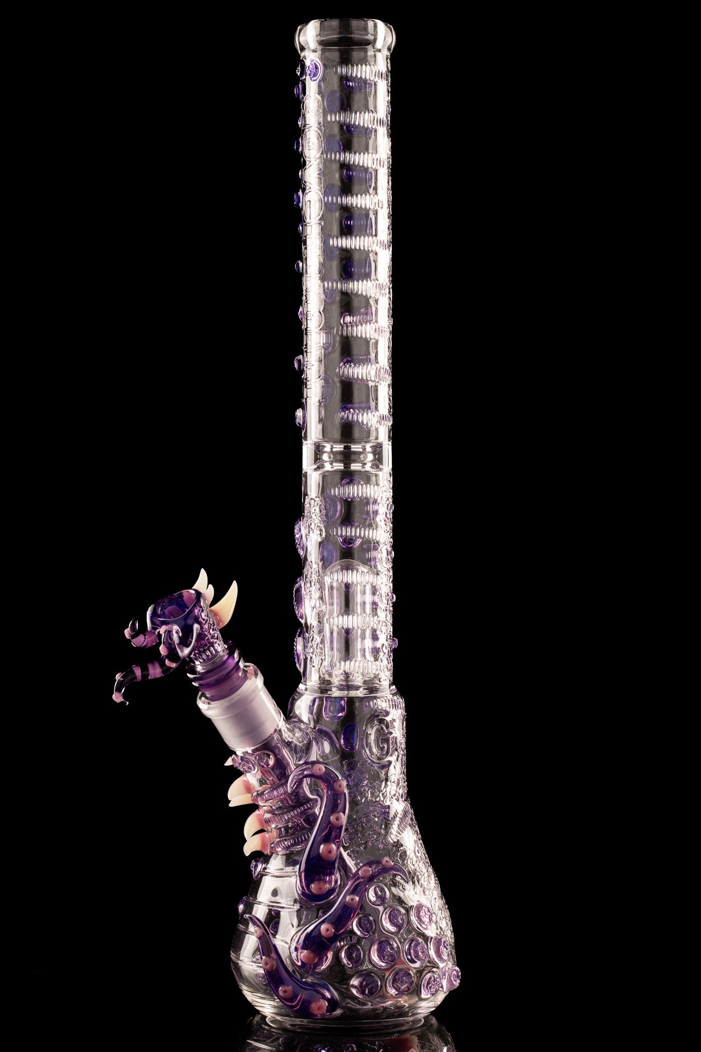 Salt Glass x Governmint Glass - Fully Worked Dome Beaker W/ Dome Perc - Purple