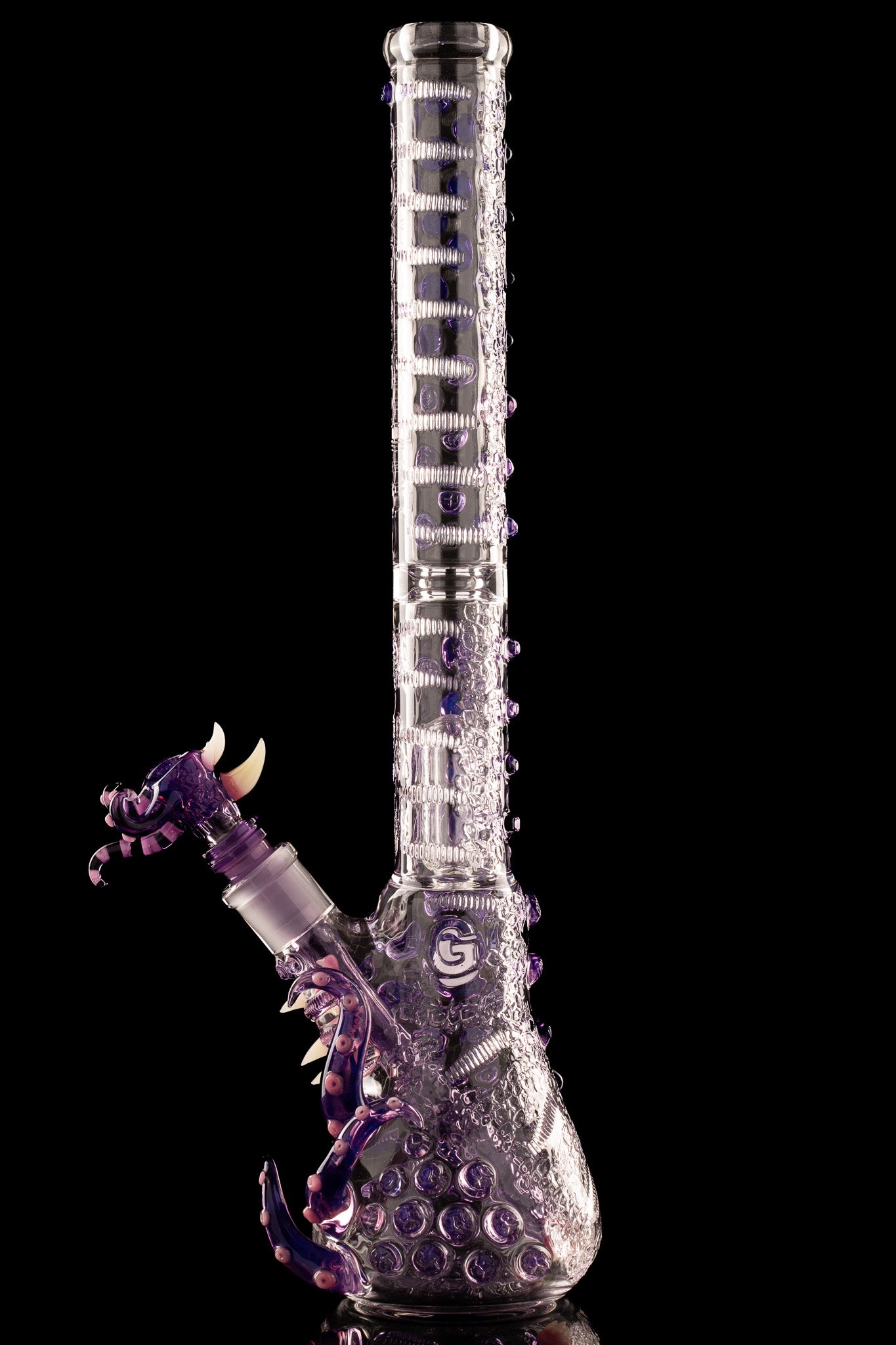 Salt Glass x Governmint Glass - Fully Worked Dome Beaker W/ Dome Perc - Purple