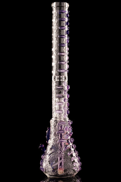 Salt Glass x Governmint Glass - Fully Worked Dome Beaker W/ Dome Perc - Purple