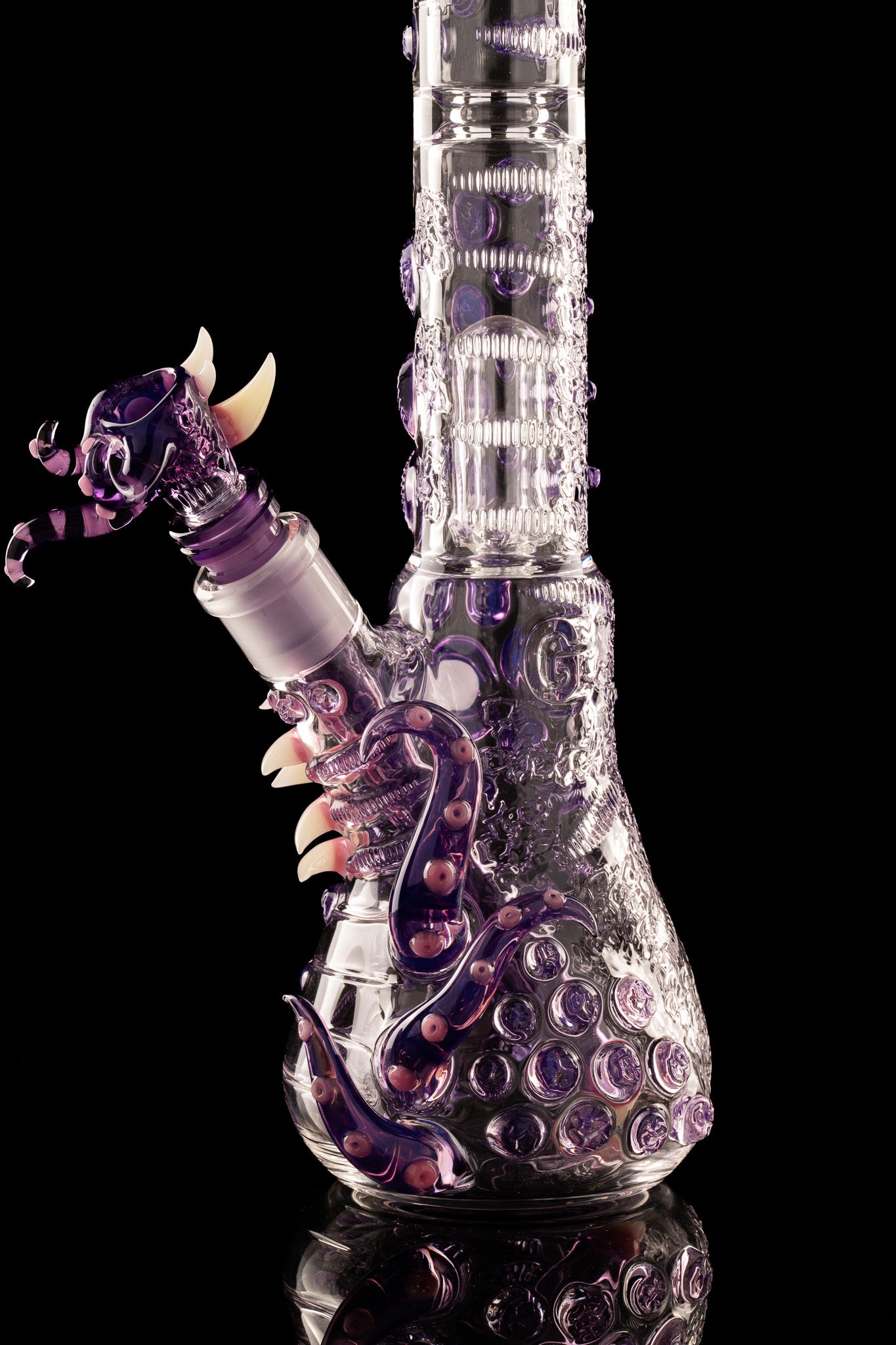 Salt Glass x Governmint Glass - Fully Worked Dome Beaker W/ Dome Perc - Purple