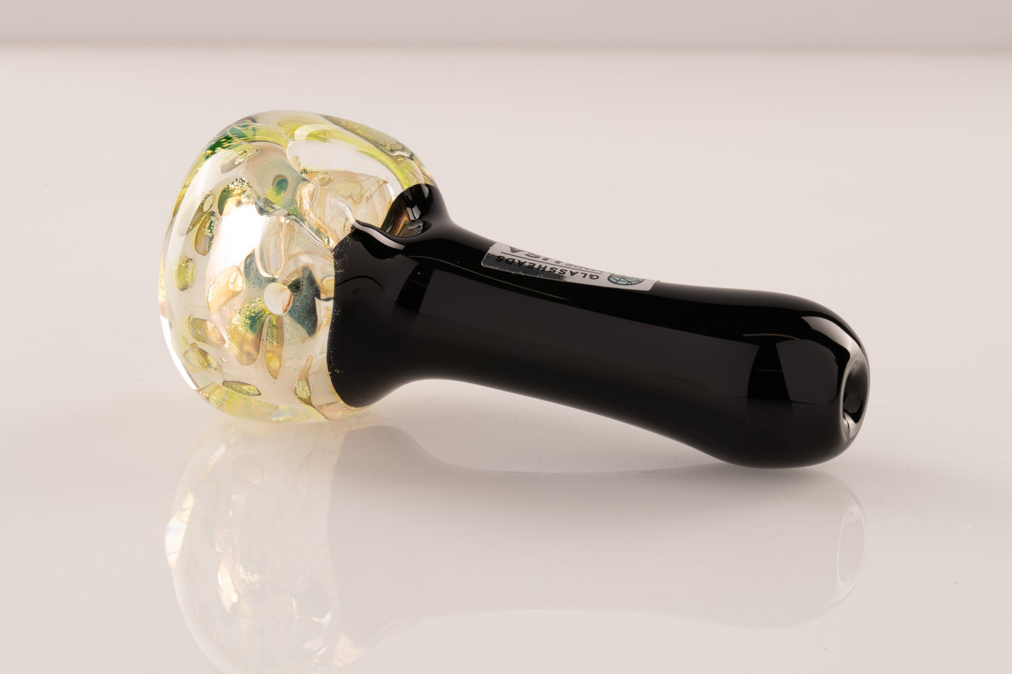 Glassheads - Black Spoon Pipe w/Fumed Illuminati Bowl