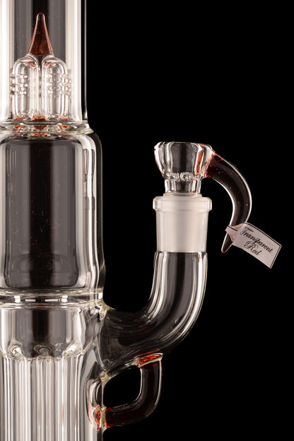Sovereignty - MA - Full Sized Hollow Foot Peyote Pillar w/Straight 44mm Neck - Transparent Red