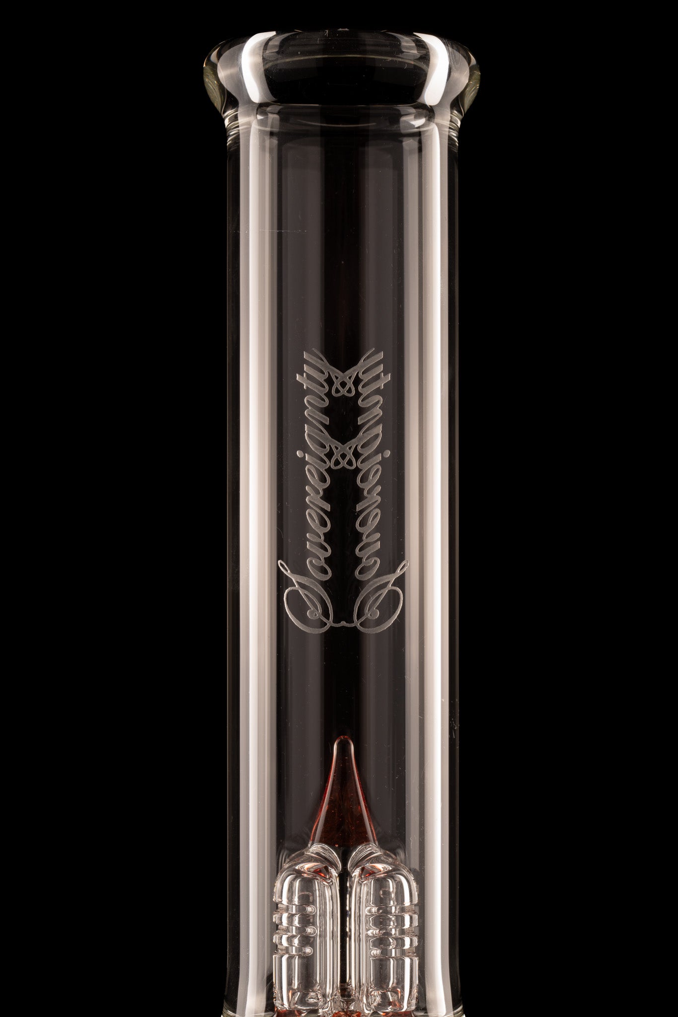 Sovereignty - MA - Full Sized Hollow Foot Peyote Pillar w/Straight 44mm Neck - Transparent Red