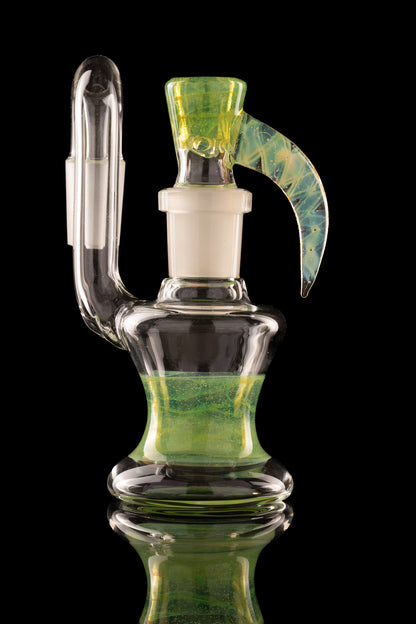 Al Gore - 18mm Accented Dry Ash Catcher w/Bowl Set - Transparent Green