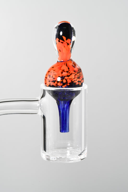 Dig Glassworks - Orange x Cobalt 2-tone Frit Bubblecap