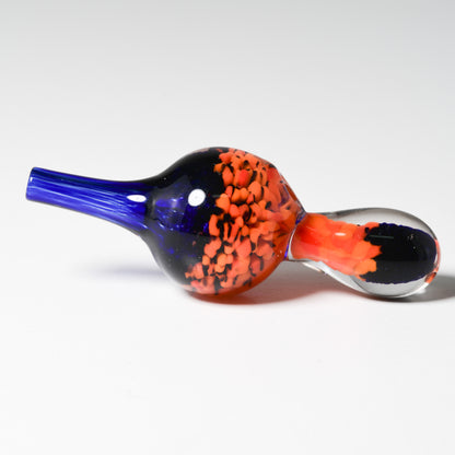 Dig Glassworks - Orange x Cobalt 2-tone Frit Bubblecap