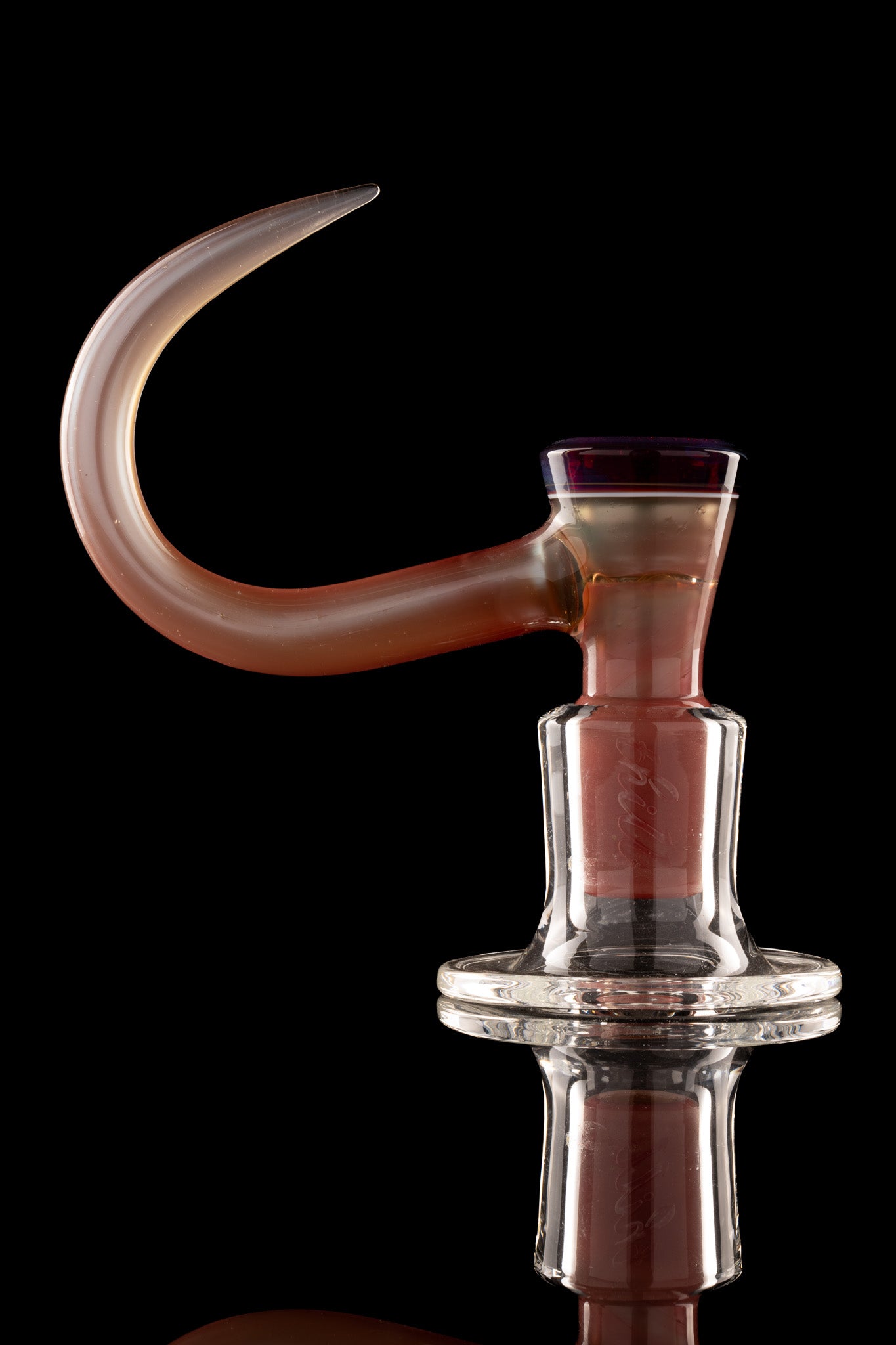 Thill Glassworks - 18mm 4-Hole 2-Tone Full Colour Slide - Scarlet Pink over Electrum