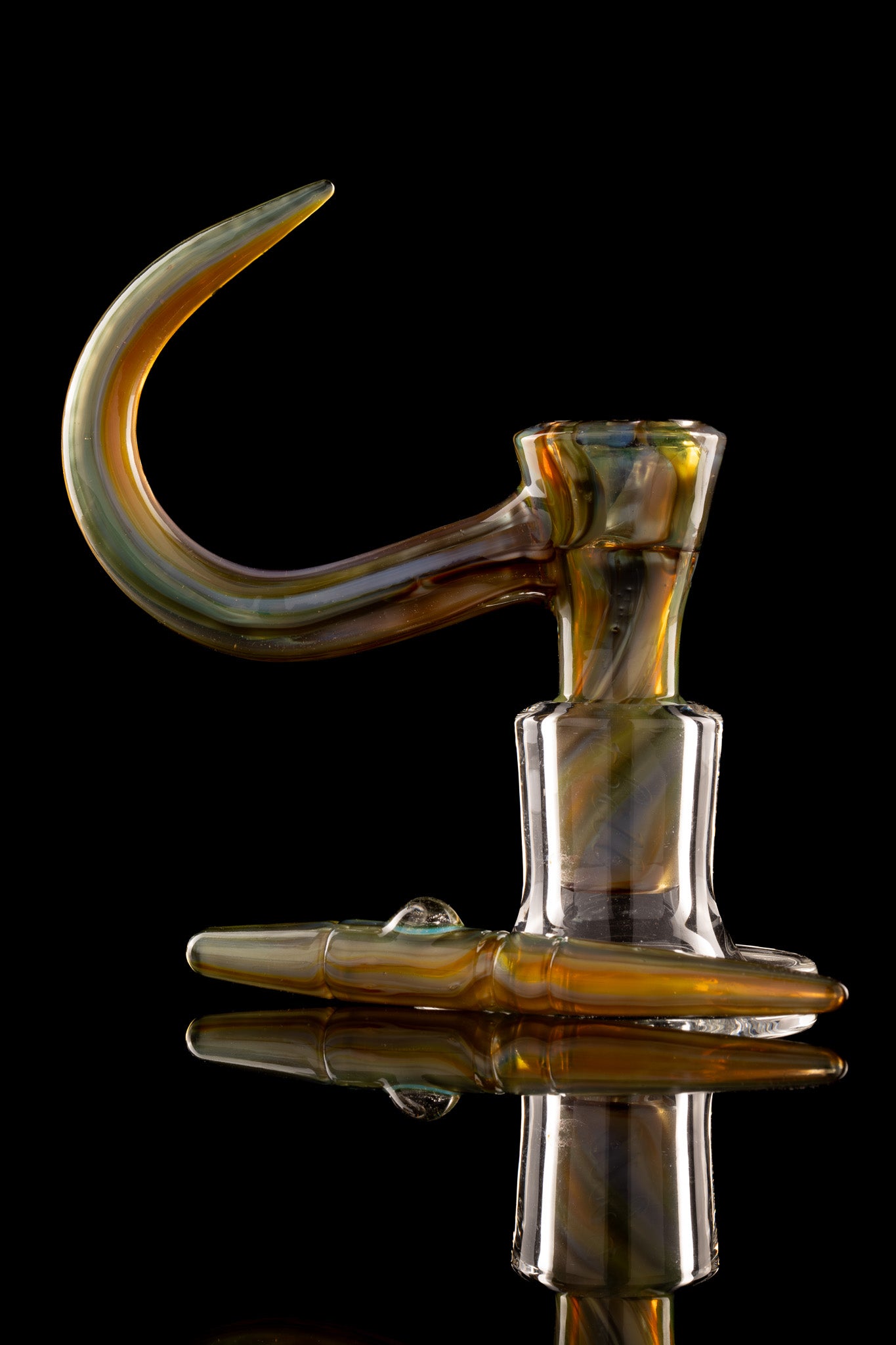 Thill Glassworks - 18mm 4-Hole Full Work Slide w/Poker - Colour Chaos (UV) over Electrum