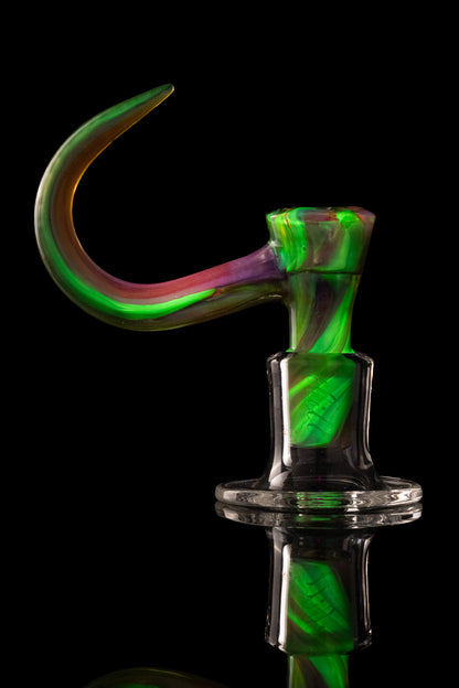 Thill Glassworks - 18mm 4-Hole Full Work Slide w/Poker - Colour Chaos (UV) over Electrum