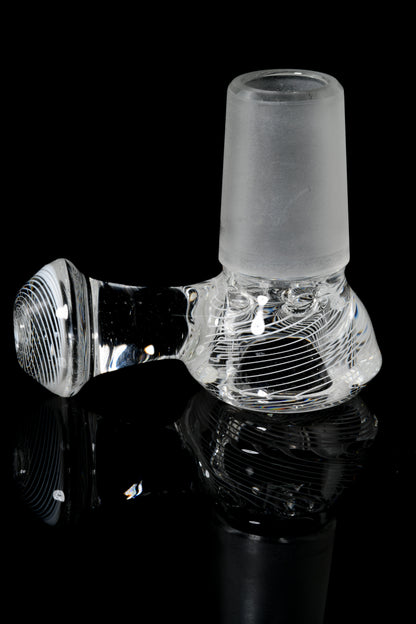 Dig Glassworks - 18mm White Spiral Linework 4-Hole Slide