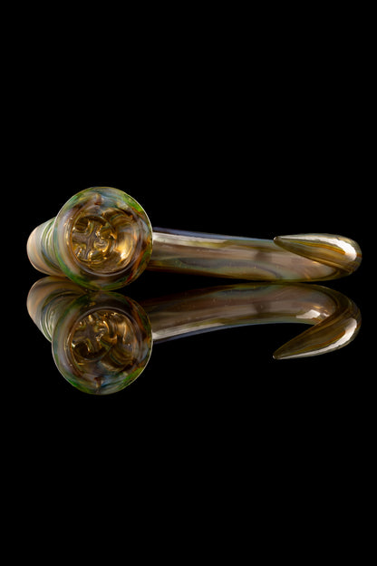 Thill Glassworks - 18mm 4-Hole Full Work Slide w/Poker - Colour Chaos (UV) over Electrum