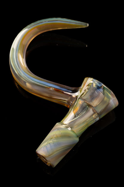Thill Glassworks - 18mm 4-Hole Full Work Slide w/Poker - Colour Chaos (UV) over Electrum