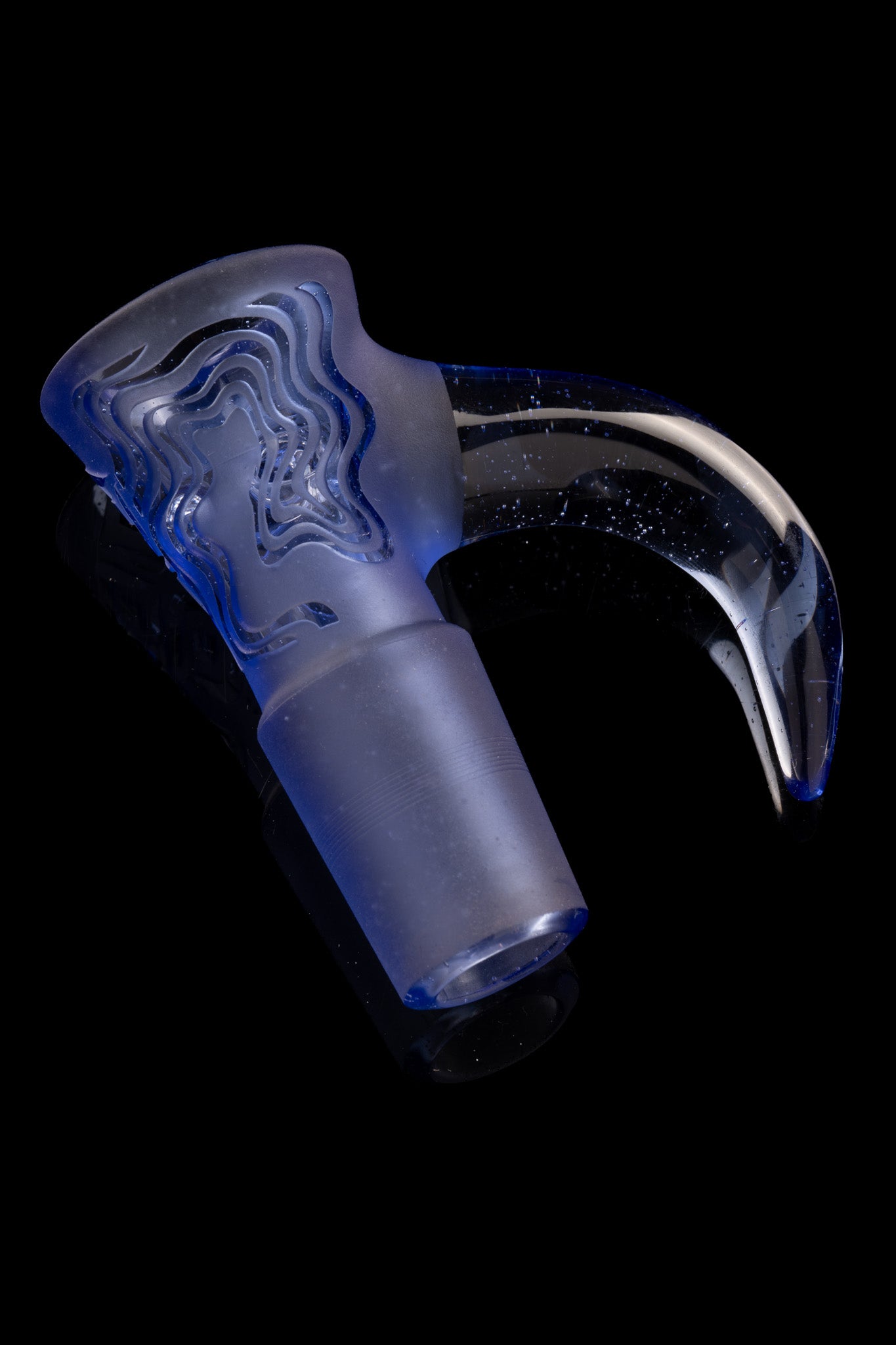 Thill Glassworks - 18mm 4-Hole Carved Full Colour Down Horn Slide - Firewater (UV)
