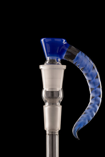 Asu Glass - 18mm 3-Hole Accented Zanfirico Horn Slide - Blue Cheese