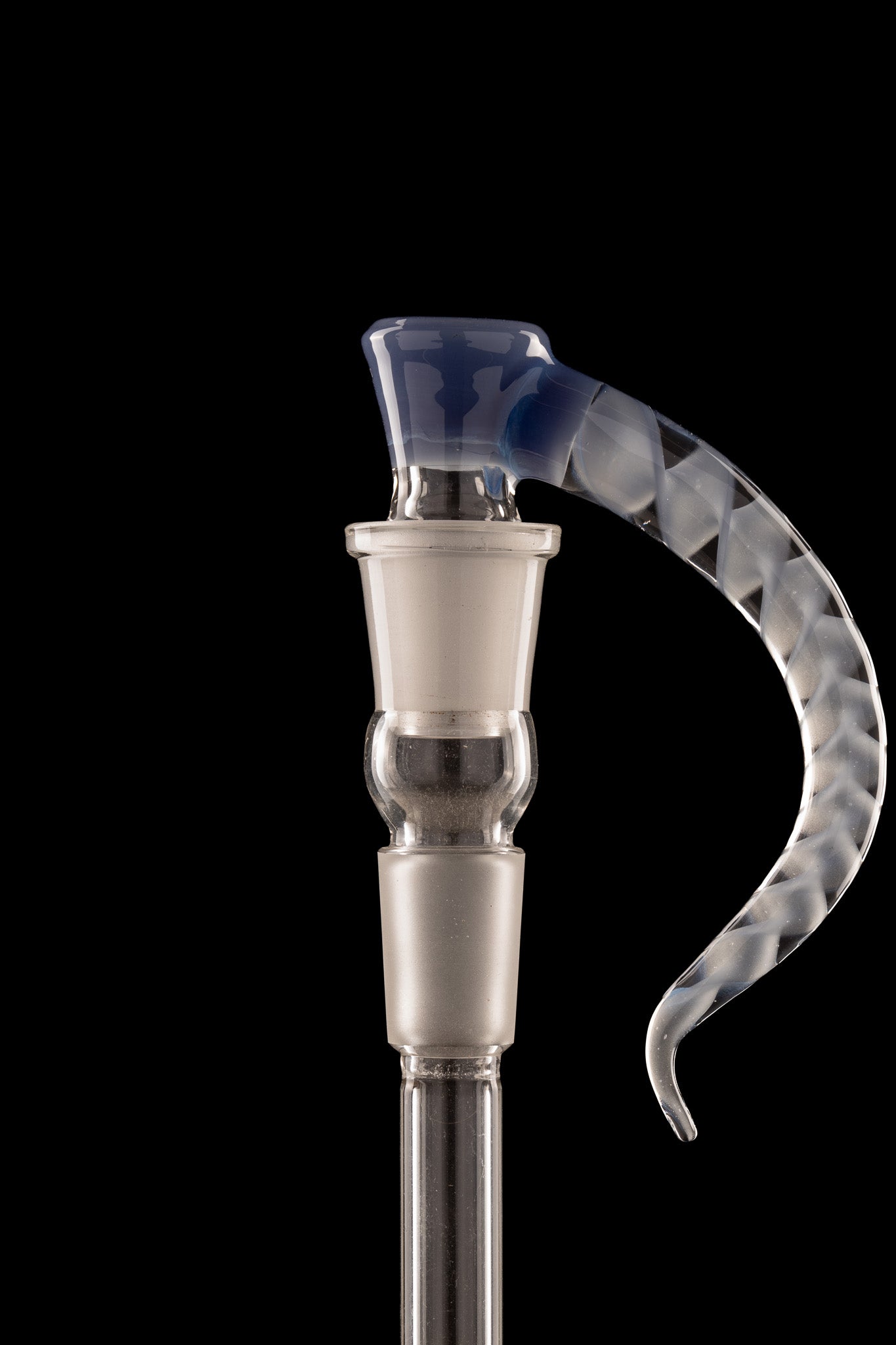 Asu Glass - 18mm 3-Hole Accented Zanfirico Horn Slide - Blue Hulk (CFL)