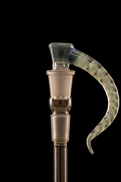 Asu Glass - 18mm 3-Hole Accented Zanfirico Horn Slide - Blue Hulk (CFL)