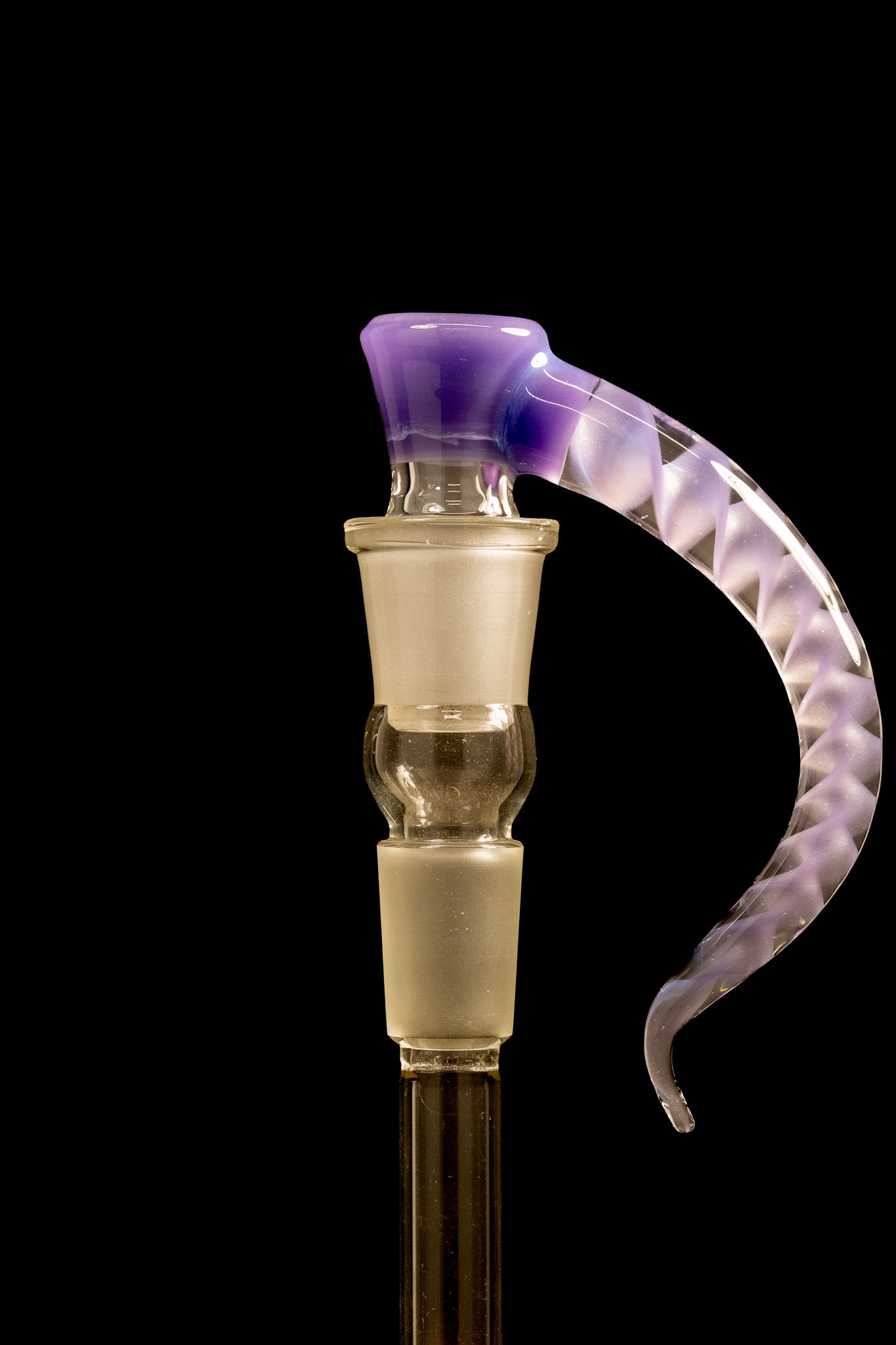 Asu Glass - 18mm 3-Hole Accented Zanfirico Horn Slide - Blue Hulk (CFL)