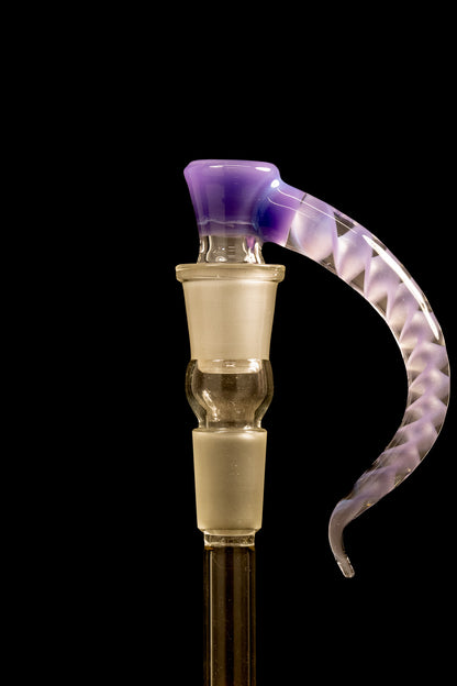 Asu Glass - 18mm 3-Hole Accented Zanfirico Horn Slide - Blue Hulk (CFL)